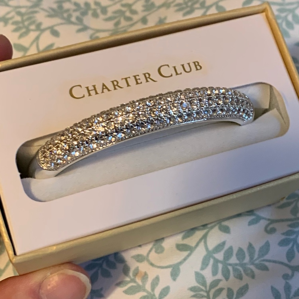 BNWT Charter Club Rhinestone Silver Tone Bracelet